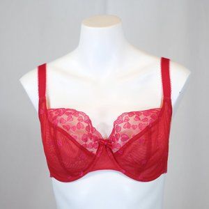 Cleo by Panache Kali hearts Balconette bra (#7561) in Red, Size UK/US 34E